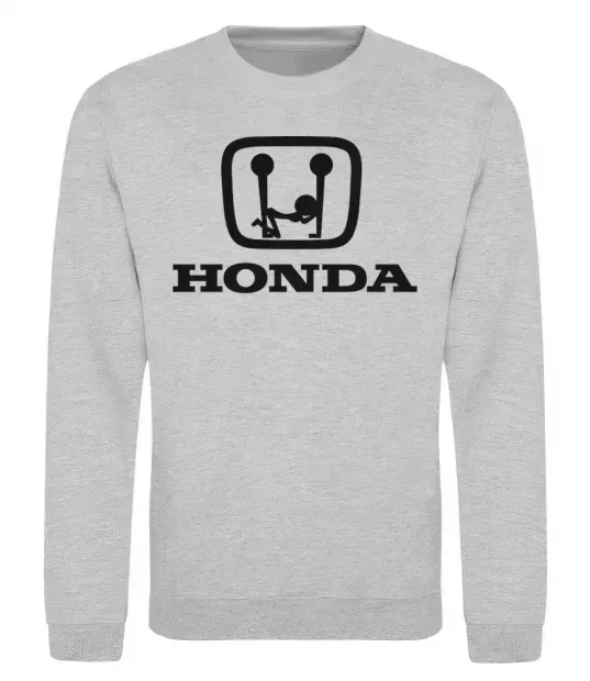 Свитшот HONDA неприличный лого Серый меланж фото