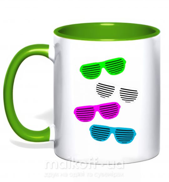 Чашка з кольоровою ручкою DISCO GLASSES Зелений фото