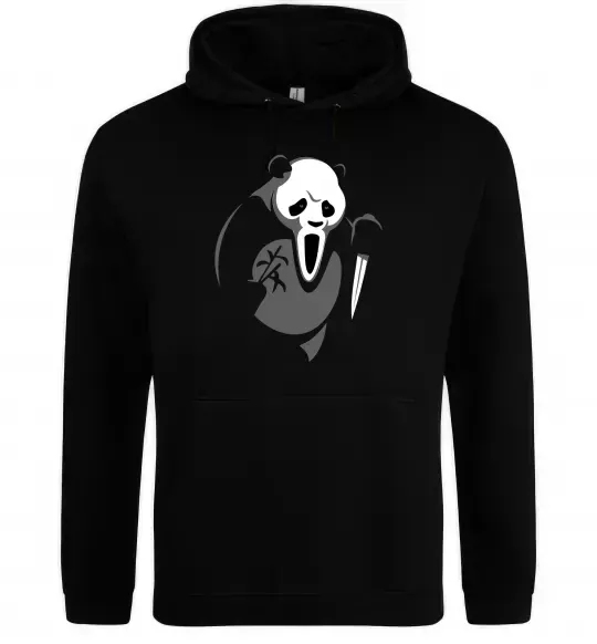 Мужская толстовка (худи) ПАНДА з фільму крик Черный фото