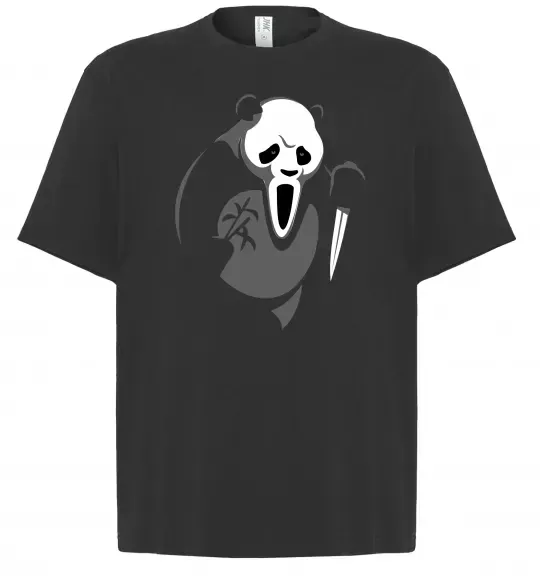 Футболка Оверсайз ПАНДА з фільму крик Чорний фото
