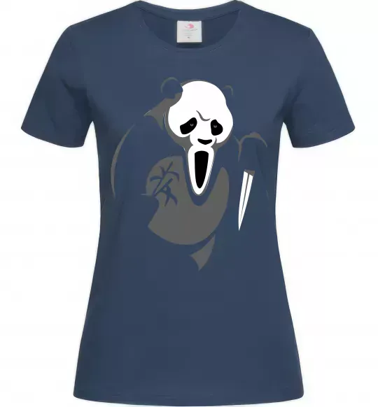 Женская футболка ПАНДА з фільму крик Темно-синий фото