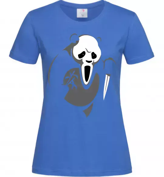 Женская футболка ПАНДА з фільму крик Ярко-синий фото