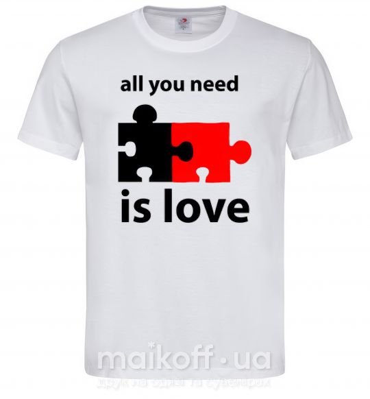 Чоловіча футболка ALL YOU NEED IS LOVE Puzzle Білий фото