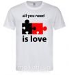 Мужская футболка ALL YOU NEED IS LOVE Puzzle Белый фото