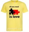 Мужская футболка ALL YOU NEED IS LOVE Puzzle Лимонный фото