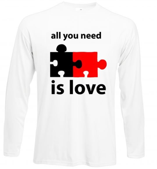 Реглан ALL YOU NEED IS LOVE Puzzle Белый фото