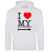 Женская толстовка (худи) I LOVE MY BOYFRIEND Серый меланж фото