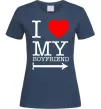 Жіноча футболка I LOVE MY BOYFRIEND Темно-синій фото