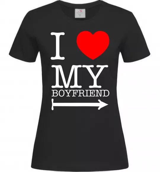 Жіноча футболка I LOVE MY BOYFRIEND Чорний фото