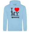 Чоловіча толстовка (худі) I LOVE MY GIRLFRIEND Блакитний фото