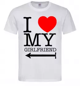 Мужская футболка I LOVE MY GIRLFRIEND Белый фото
