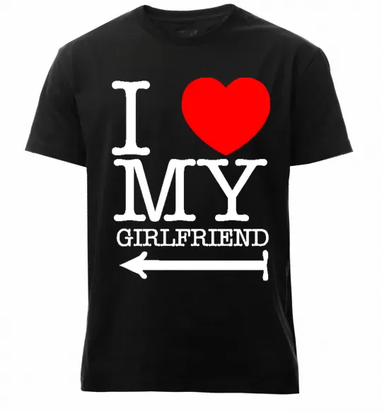 Мужская премиум футболка I LOVE MY GIRLFRIEND Черный фото