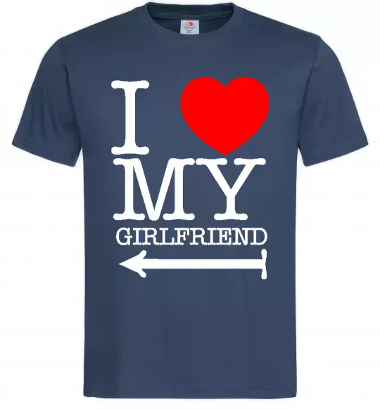 Чоловіча футболка I LOVE MY GIRLFRIEND Темно-синій фото