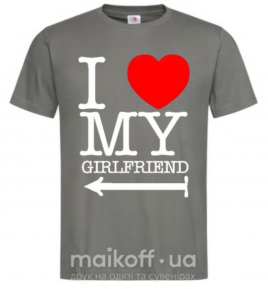 Чоловіча футболка I LOVE MY GIRLFRIEND Графіт фото