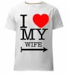 Чоловіча преміум футболка I love my wife Білий фото