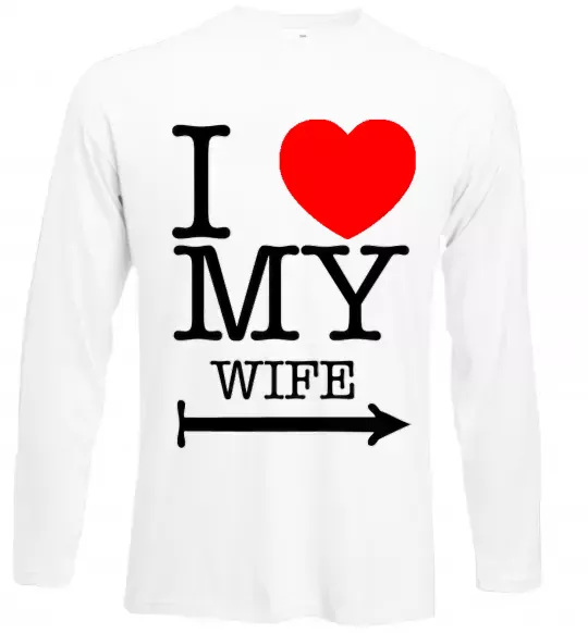 Лонгслив I love my wife Белый фото