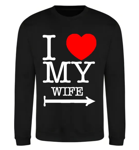 Свитшот I love my wife Черный фото