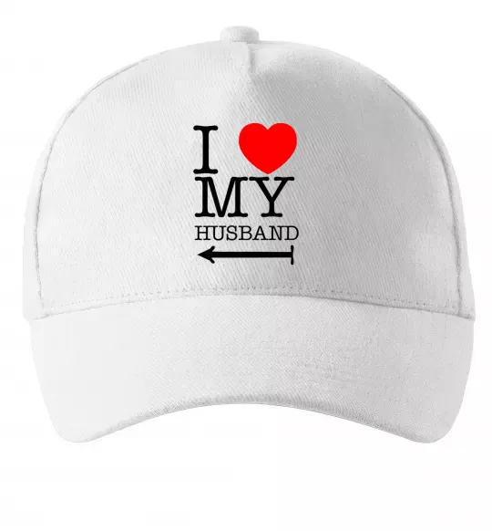 Кепка I love my husband Білий фото