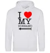Женская толстовка (худи) I love my husband Серый меланж фото