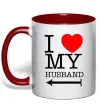 Чашка с цветной ручкой I love my husband Красный фото