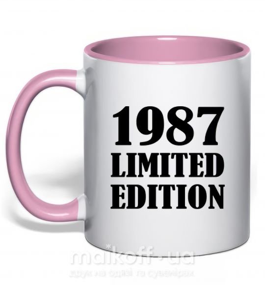Чашка з кольоровою ручкою 19ХХ LIMITED EDITION Ніжно рожевий фото