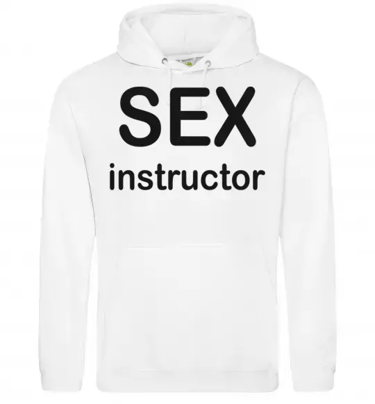 Мужская толстовка (худи) SEX INSTRUCTOR Белый фото