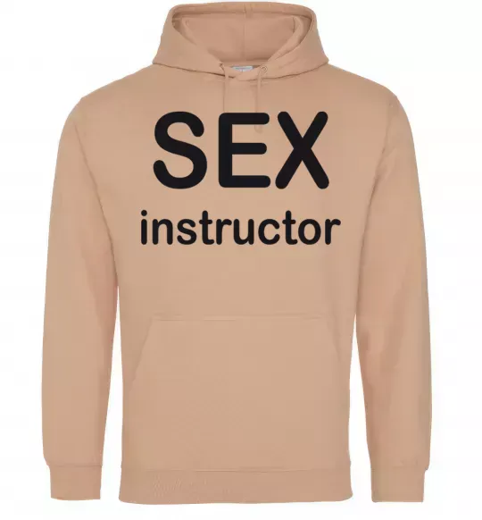 Мужская толстовка (худи) SEX INSTRUCTOR Песочный фото