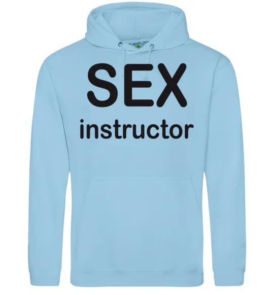 Мужская толстовка (худи) SEX INSTRUCTOR Голубой фото