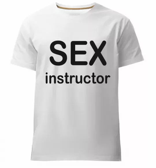 Мужская премиум футболка SEX INSTRUCTOR Белый фото