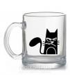 Чашка скляна ANGRY CAT Прозорий фото