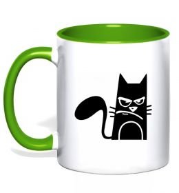 Чашка с цветной ручкой ANGRY CAT