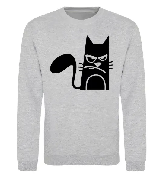 Свитшот ANGRY CAT Серый меланж фото