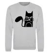 Свитшот ANGRY CAT Серый меланж фото