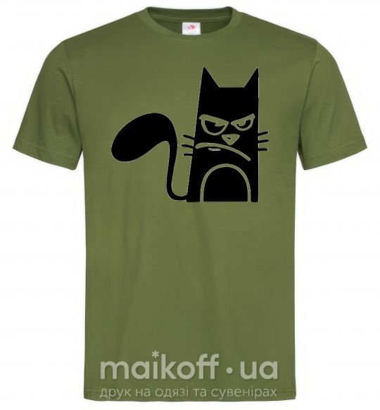 Мужская футболка ANGRY CAT Оливковый фото