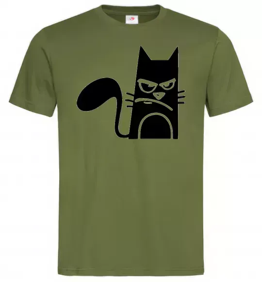 Чоловіча футболка ANGRY CAT Оливковий фото