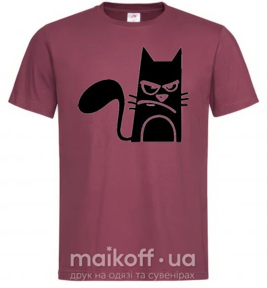 Чоловіча футболка ANGRY CAT Бордовий фото