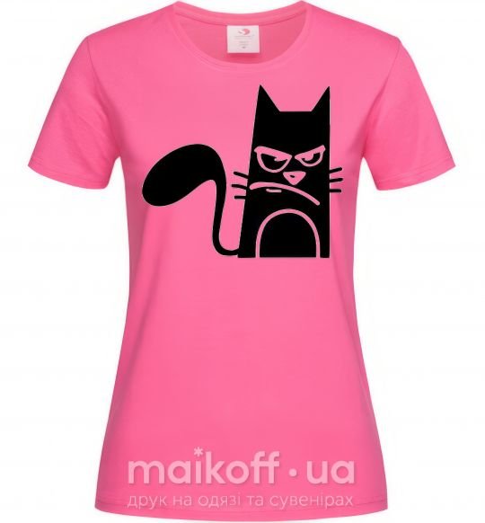 Жіноча футболка ANGRY CAT Яскраво-рожевий фото