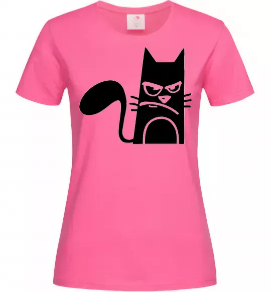 Женская футболка ANGRY CAT Ярко-розовый фото
