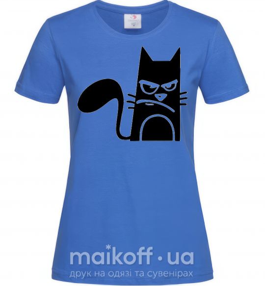 Жіноча футболка ANGRY CAT Яскраво-синій фото