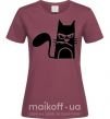 Жіноча футболка ANGRY CAT Бордовий фото