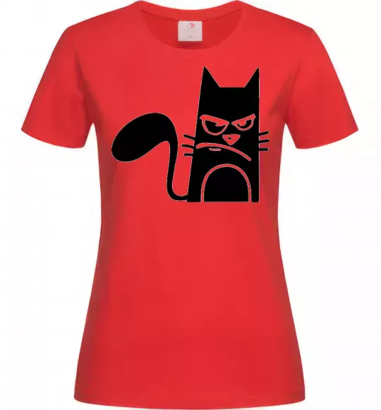 Женская футболка ANGRY CAT Красный фото