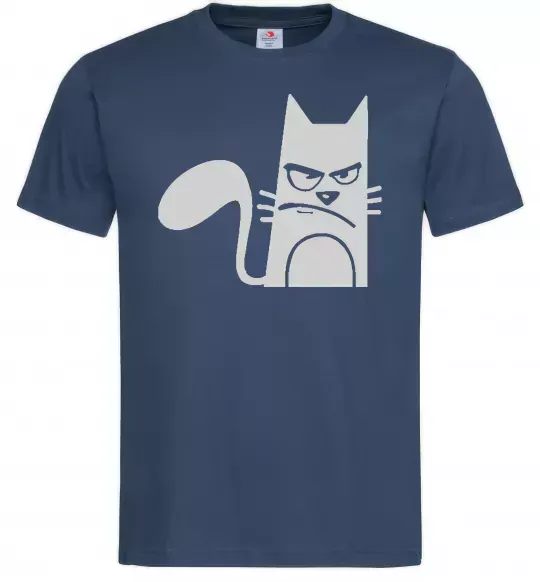 Чоловіча футболка ANGRY CAT Темно-синій фото