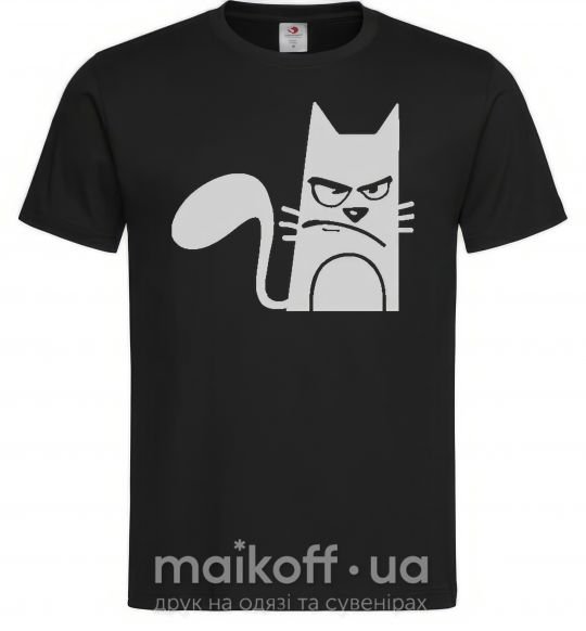 Чоловіча футболка ANGRY CAT Чорний фото