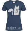 Жіноча футболка ANGRY CAT Темно-синій фото