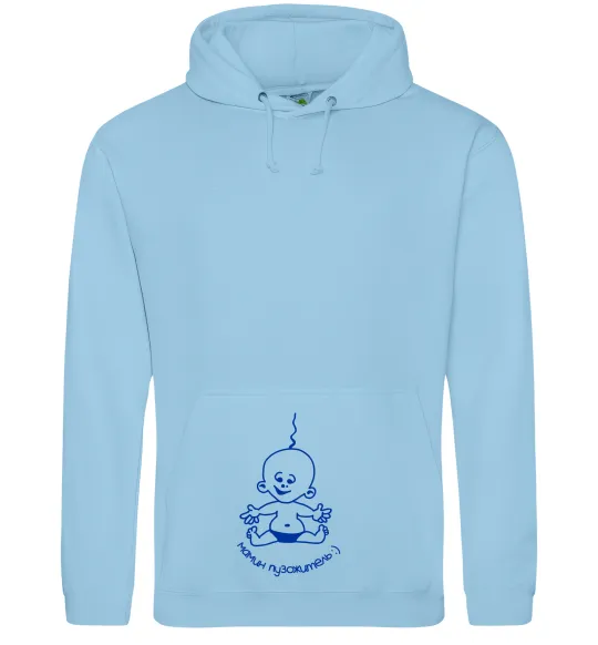 Жіноча толстовка (худі) Мамин пузожитель Блакитний фото