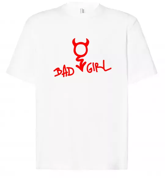Футболка Оверсайз BAD GIRL Devil Білий фото