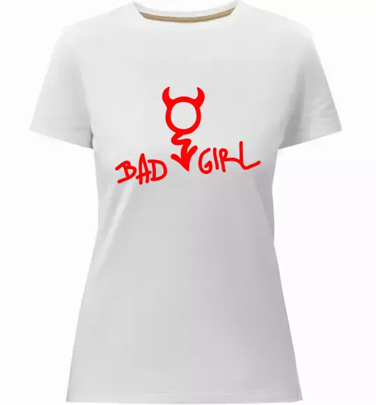 Жіноча преміум футболка BAD GIRL Devil Білий фото