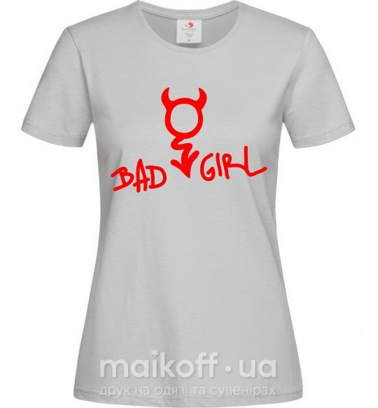 Женская футболка BAD GIRL Devil Серый фото