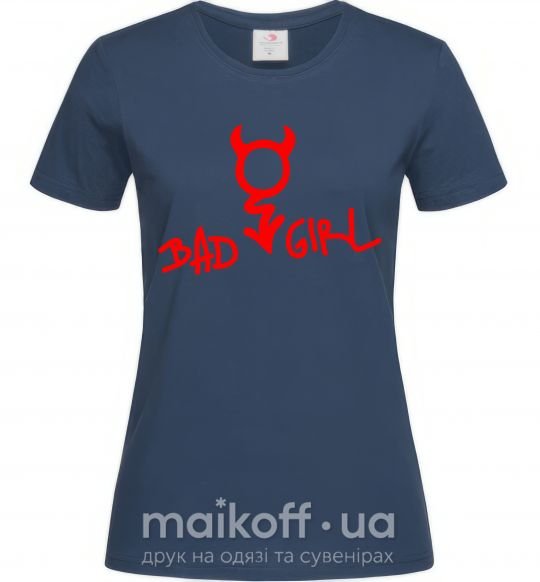 Жіноча футболка BAD GIRL Devil Темно-синій фото