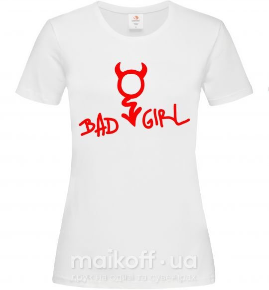 Жіноча футболка BAD GIRL Devil Білий фото